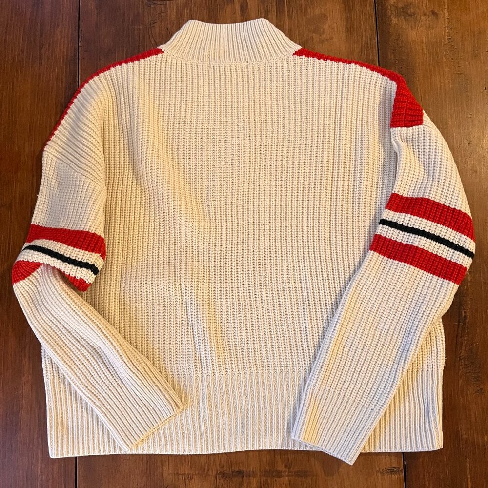 Cream Mockneck Knit Pullover Sweater | Size M